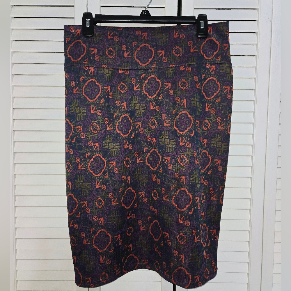 LuLaRoe Cassie Women's L Multicolor Patterned Skirt